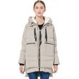 Orolay Thickend Duck Down Fleece Lined Hooded Winter Coat | Beige | VGUC | XS